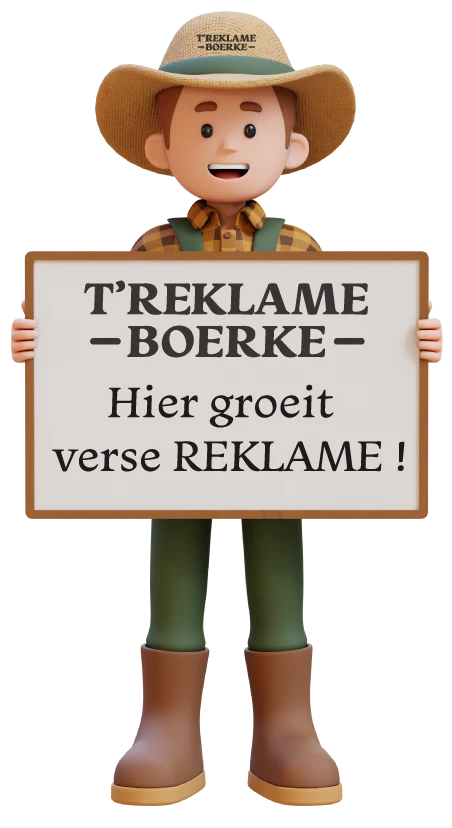 Het Boerke met zijn bord: Hier groeit verse reklame!